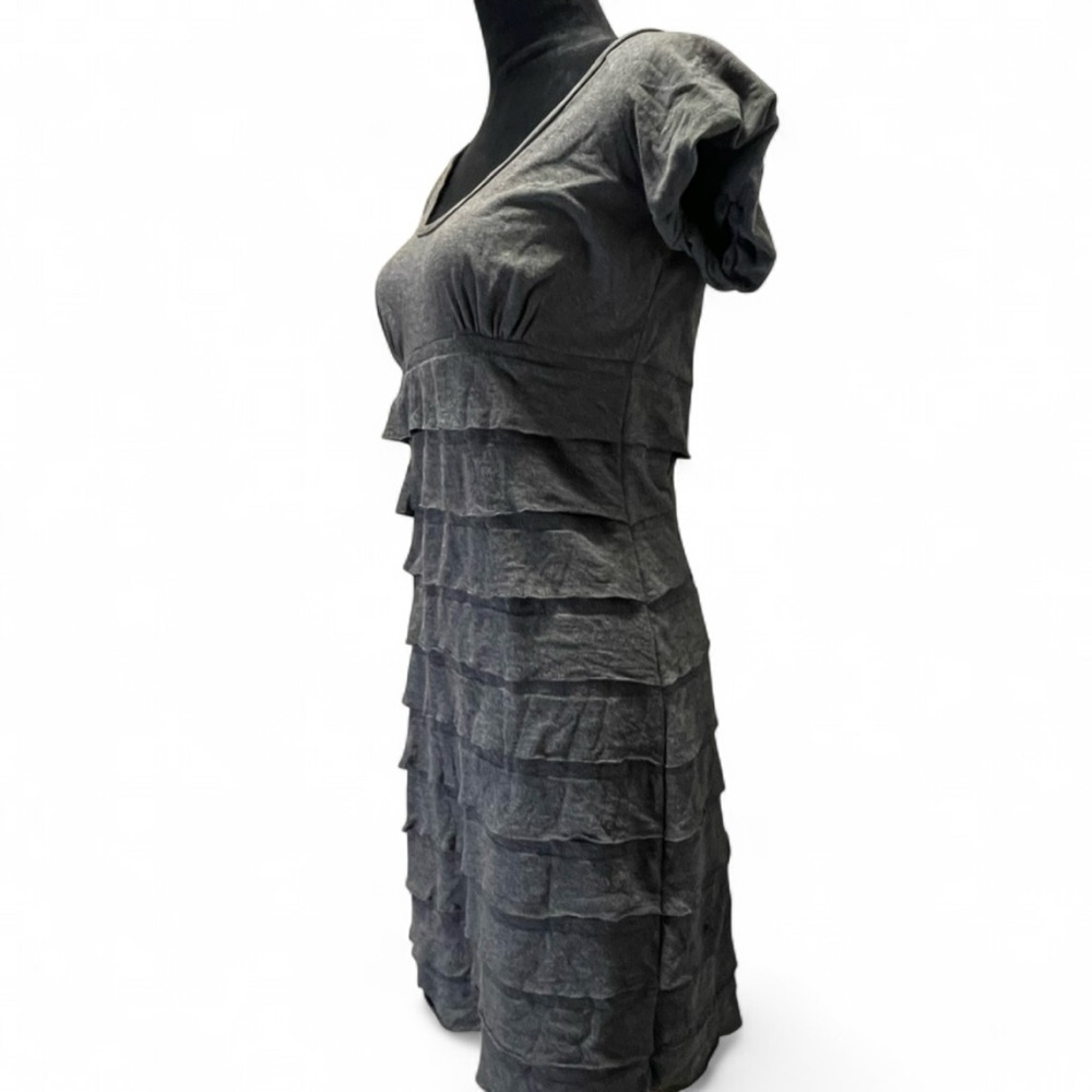 M.S.S.P. Max Studio Gray Tiered Puff Sleeve Dress Women's Size L